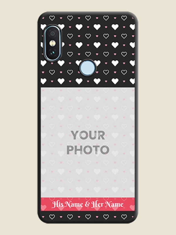 Custom White Color Love Symbols with Text Design on Photo On Space Black Custom Soft Matte Mobile Back Cover - Xiaomi Redmi Note 5 Pro - alternate view