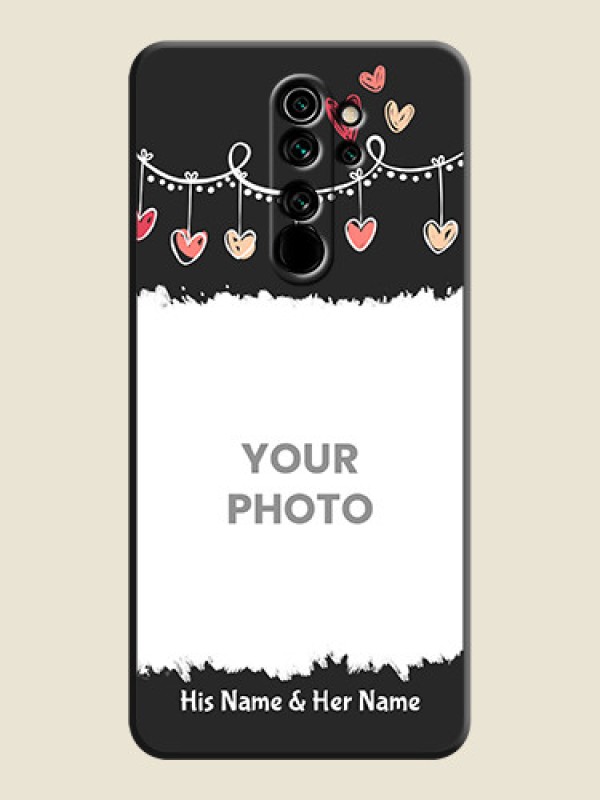Custom Pink Love Hangings with Name on Space Black Custom Soft Matte Phone Cases - Redmi Note 8 Pro - alternate view