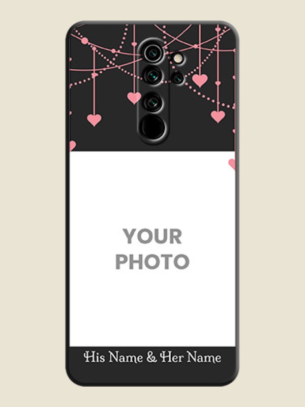Custom Pink Love Hangings with Text on Space Black Custom Soft Matte Back Cover - Redmi Note 8 Pro - alternate view