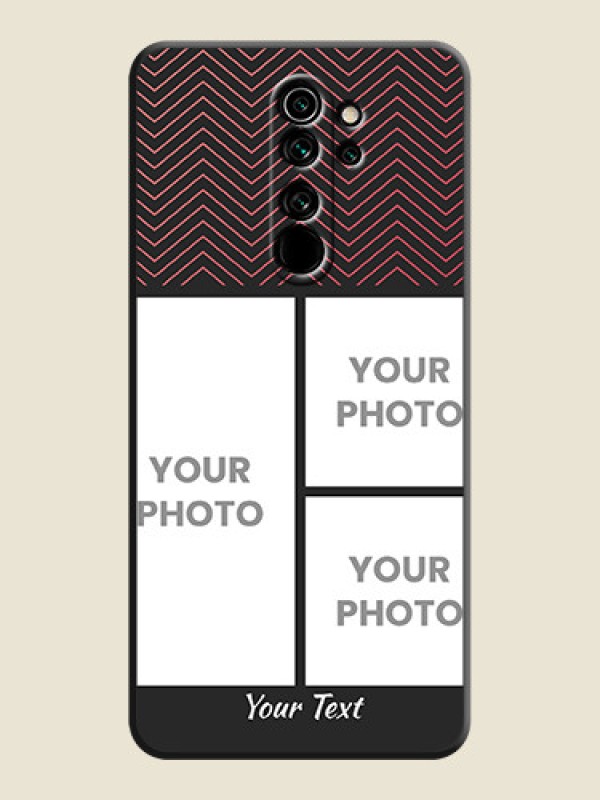 Custom Wave Pattern with 3 Image Holder on Space Black Custom Soft Matte Back Cover - Redmi Note 8 Pro - alternate view