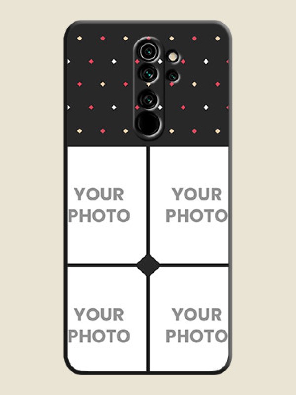 Custom Multicolor Dotted Pattern with 4 Image Holder on Space Black Custom Soft Matte Phone Cases - Redmi Note 8 Pro - alternate view