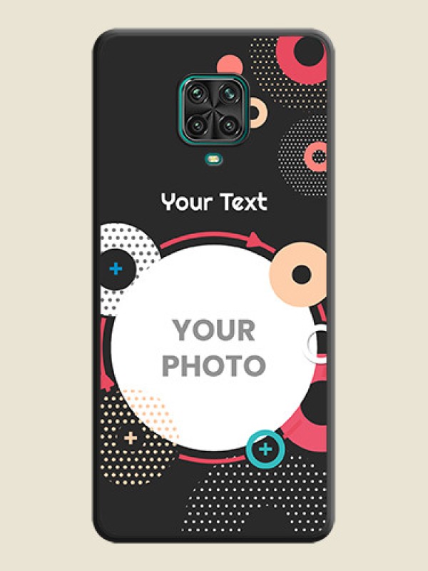 Custom Multicoloured Round Image on Personalised Space Black Soft Matte Cases - Redmi Note 9 Pro Max - alternate view