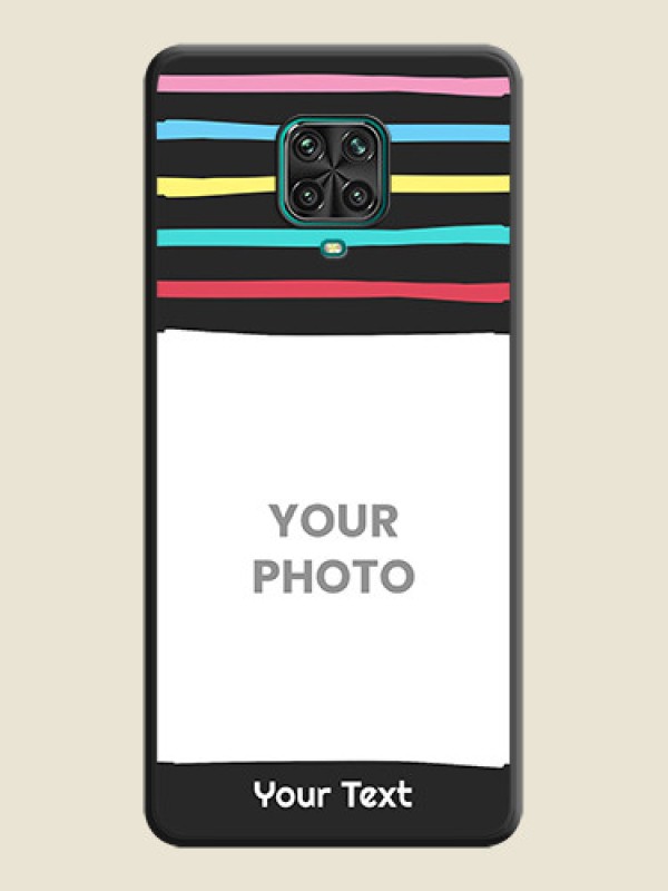 Custom Multicolor Lines with Image on Space Black Personalized Soft Matte Phone Covers - Redmi Note 9 Pro Max - alternate view