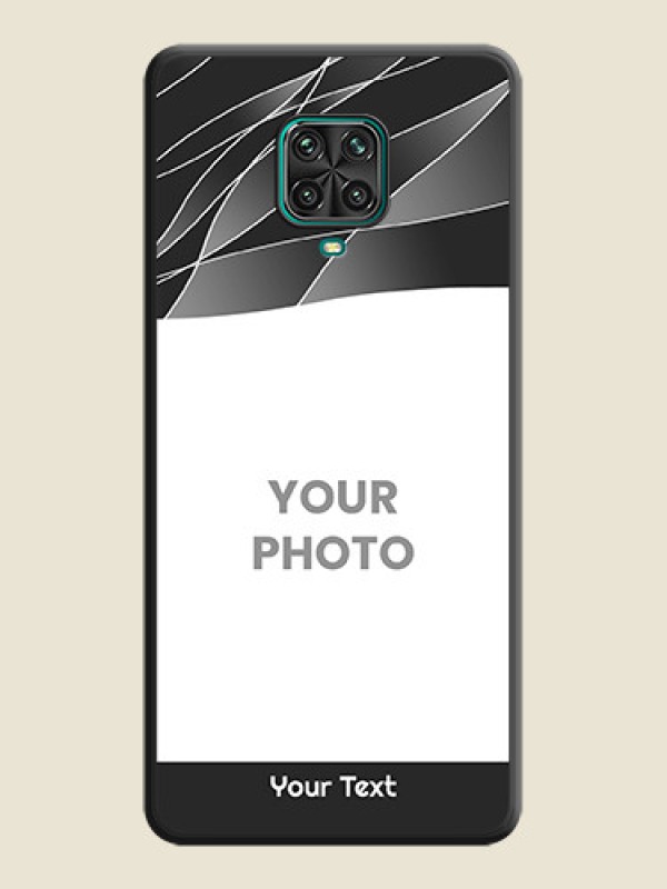 Custom Mixed Wave Lines on Photo on Space Black Soft Matte Mobile Cover - Redmi Note 9 Pro Max - alternate view