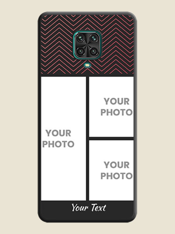 Custom Wave Pattern with 3 Image Holder on Space Black Custom Soft Matte Back Cover - Redmi Note 9 Pro Max - alternate view