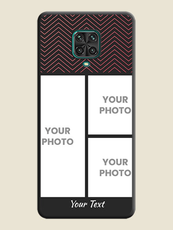 Custom Wave Pattern with 3 Image Holder on Space Black Custom Soft Matte Back Cover - Redmi Note 9 Pro - alternate view