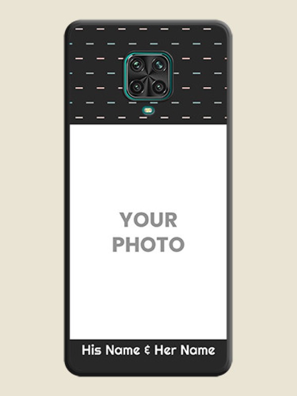 Custom Line Pattern Design with Text on Space Black Custom Soft Matte Phone Back Cover - Redmi Note 9 Pro - alternate view