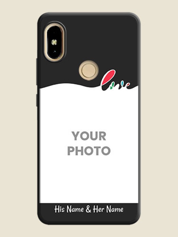 Custom Fall in Love Pattern with Picture on Photo on Space Black Soft Matte Mobile Case - Redmi S2 - alternate view