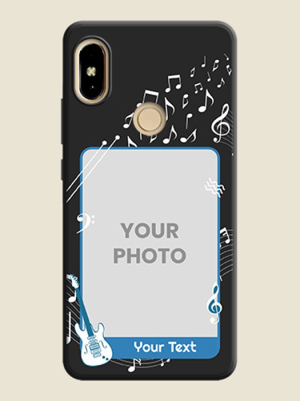 Custom Musical Theme Design with Text on Photo on Space Black Soft Matte Mobile Case - Redmi S2 - alternate view