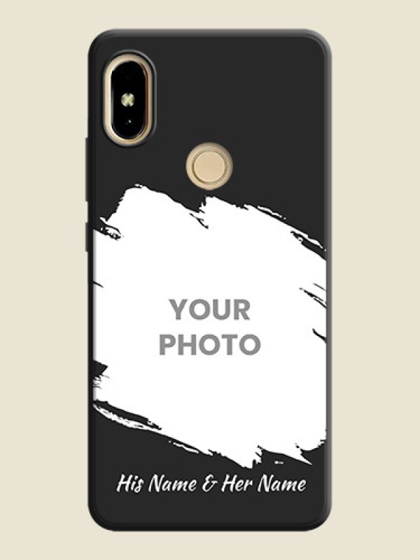 Custom Grunge Brush Strokes on Photo on Space Black Soft Matte Back Cover - Redmi S2 - alternate view