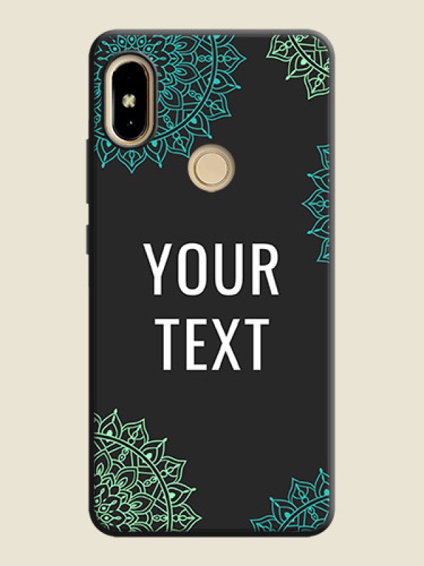 Custom Your Name with Floral Design on Space Black Custom Soft Matte Back Cover - Redmi S2 - alternate view