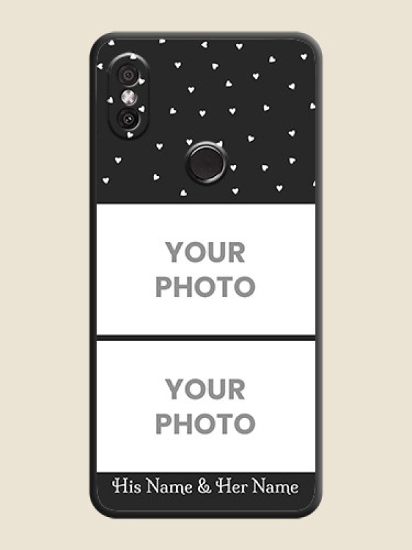 Custom Miniature Love Symbols with Name on Space Black Custom Soft Matte Back Cover - Redmi Y2 - alternate view