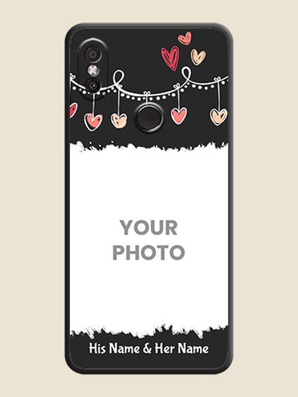 Custom Pink Love Hangings with Name on Space Black Custom Soft Matte Phone Cases - Redmi Y2 - alternate view