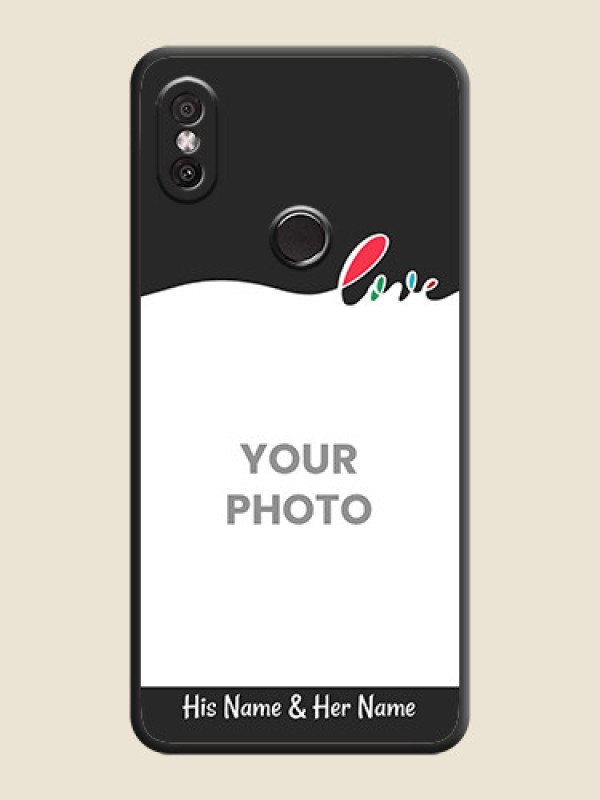 Custom Fall in Love Pattern with Picture - Photo on Space Black Soft Matte Mobile Case - Redmi Y2 - alternate view