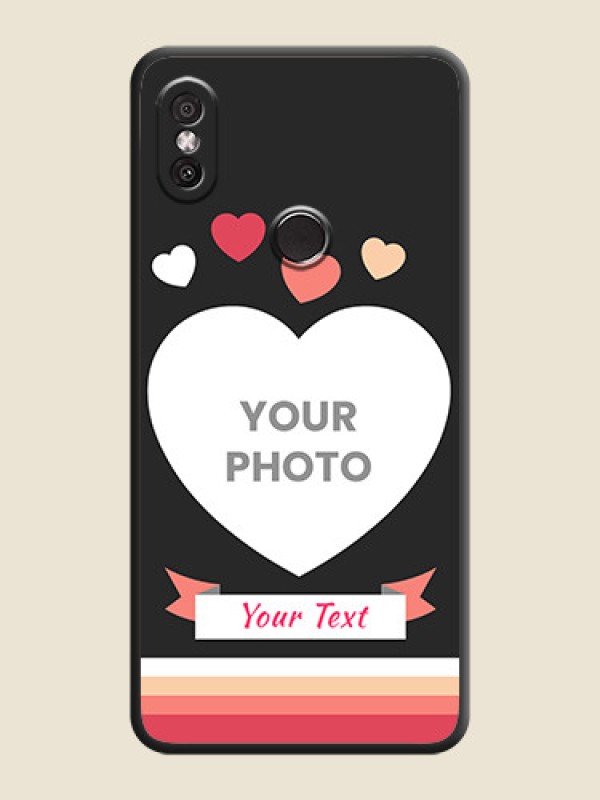 Custom Love Shaped Photo with Colorful Stripes on Personalised Space Black Soft Matte Cases - Redmi Y2 - alternate view