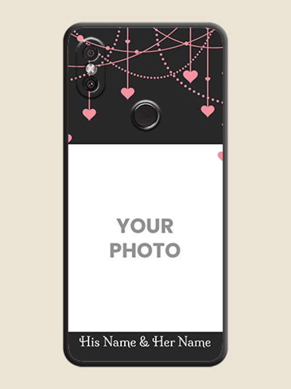 Custom Pink Love Hangings with Text on Space Black Custom Soft Matte Back Cover - Redmi Y2 - alternate view