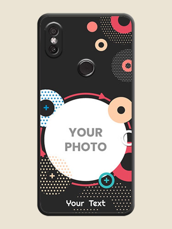 Custom Multicoloured Round Image on Personalised Space Black Soft Matte Cases - Redmi Y2 - alternate view