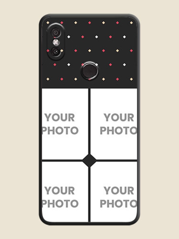 Custom Multicolor Dotted Pattern with 4 Image Holder on Space Black Custom Soft Matte Phone Cases - Redmi Y2 - alternate view