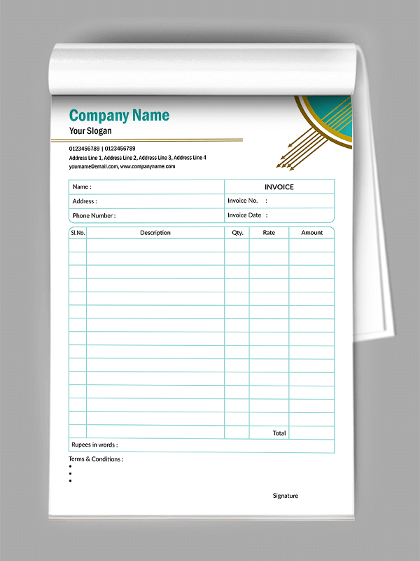 Custom Premium Bill Book Design
