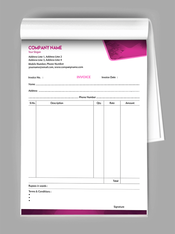 Custom Classic  Bill Book Design