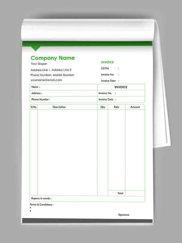 Custom Management Bill Book Design