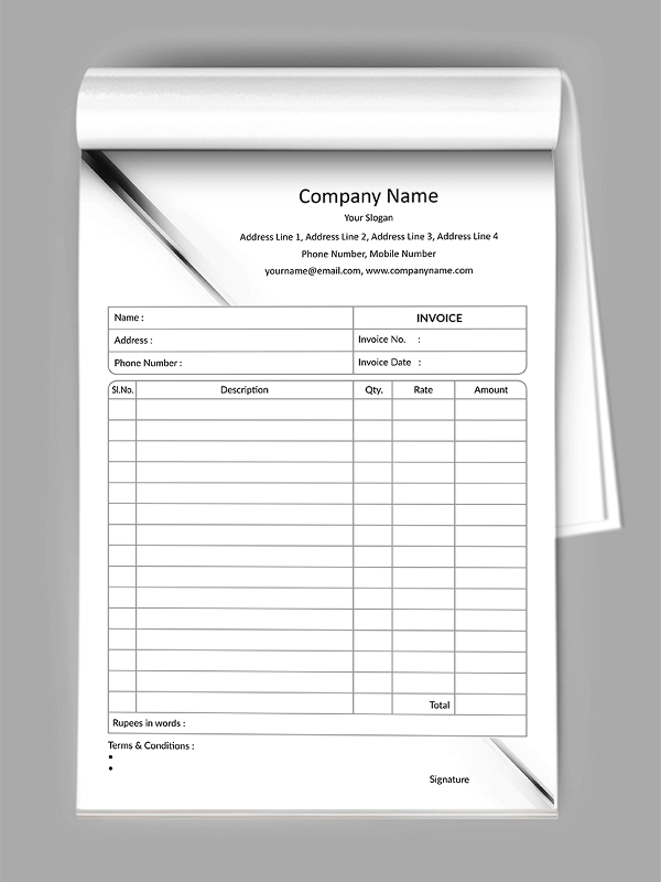 Custom Advocate Bill Book Design