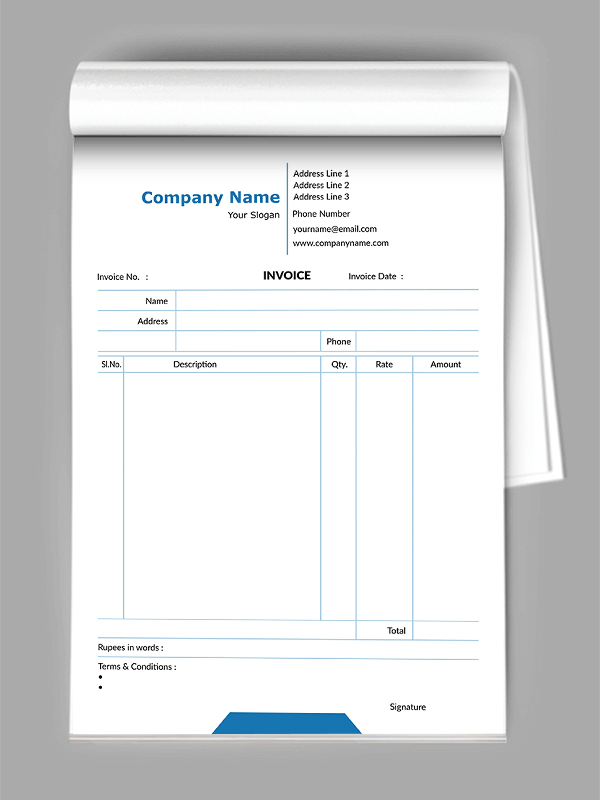 Custom IT Company  Bill Book Design