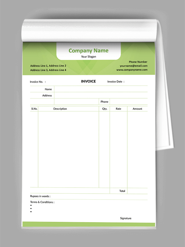 Custom Premium  Bill Book Design