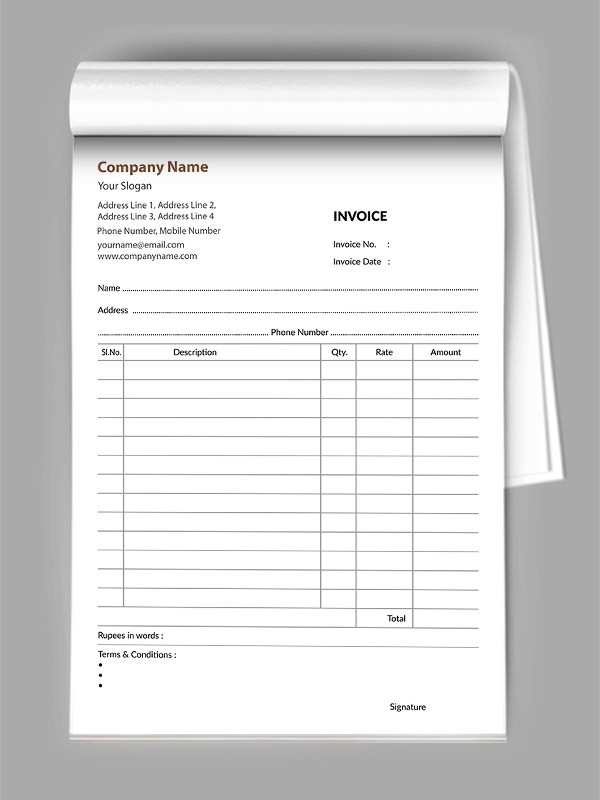 Custom Advocate Bill Book Design