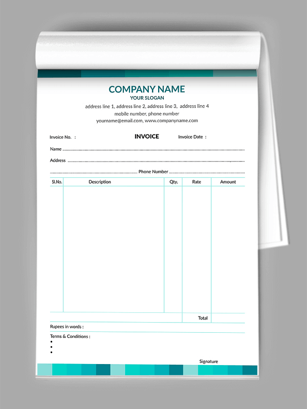 Custom Premium  Bill Book Design