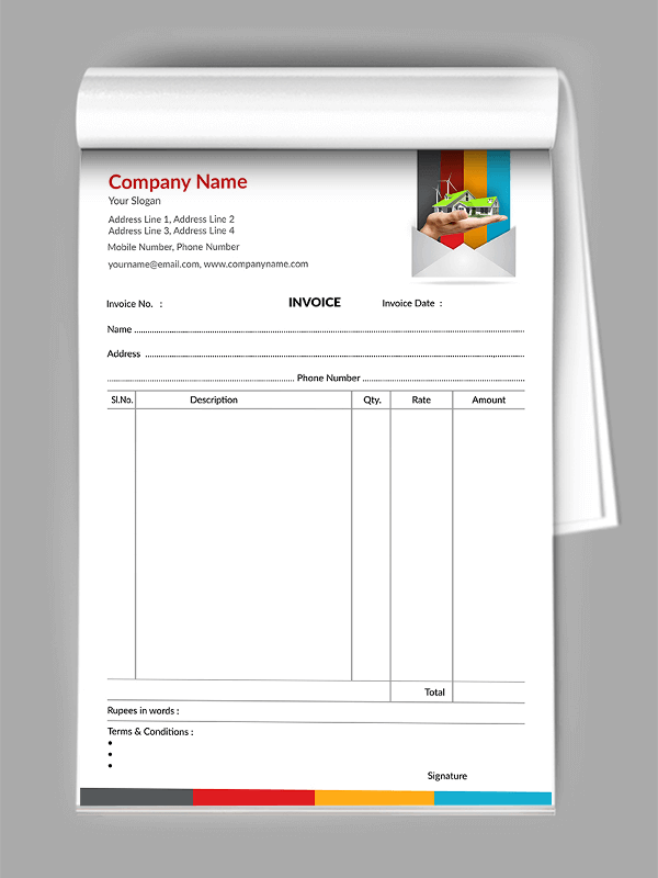 Custom Construction Company  Bill Book Design