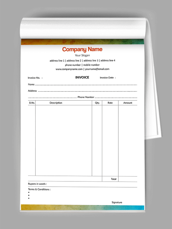 Custom Premium  Bill Book Design