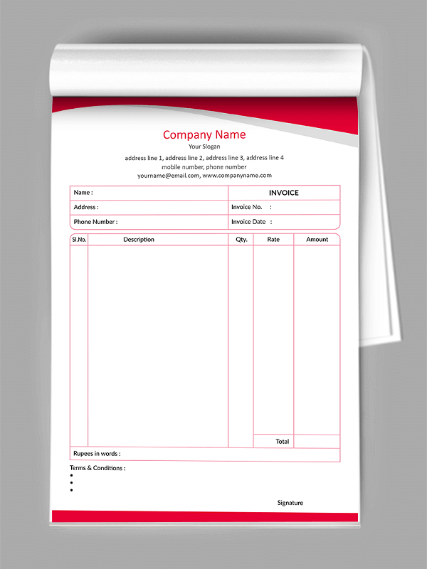 Custom Premium  Bill Book Design