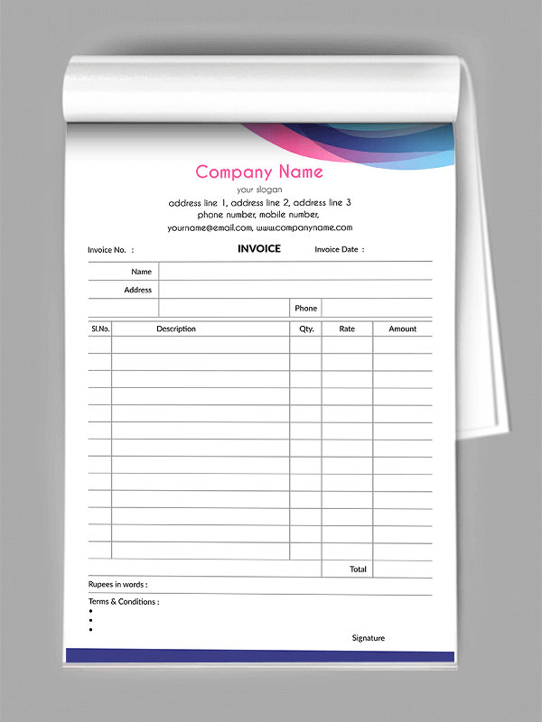 Custom Premium Bill Book Design