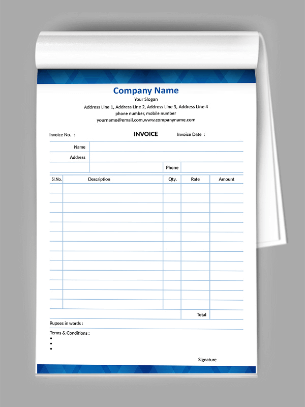 Custom Premium Bill Book Design