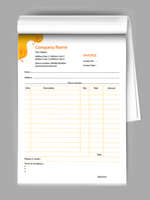 Custom Premium Bill Book Design