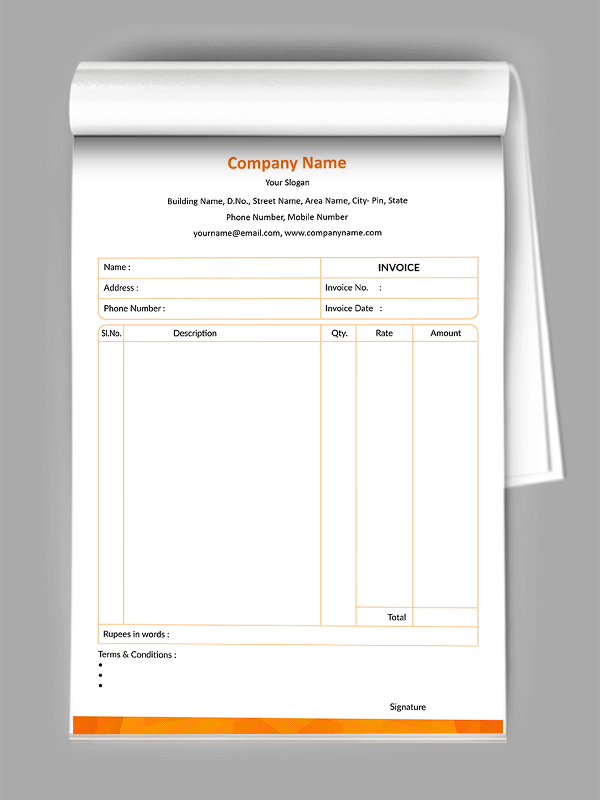 Custom Premium Bill Book Design