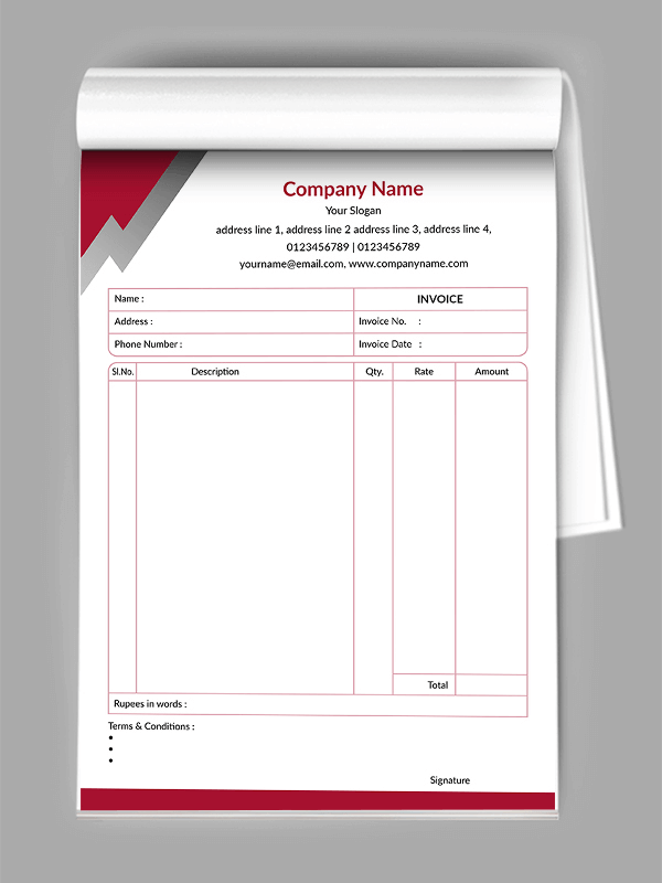 Custom Premium Bill Book Design