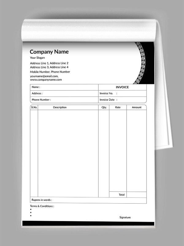 Custom Premium Bill Book Design