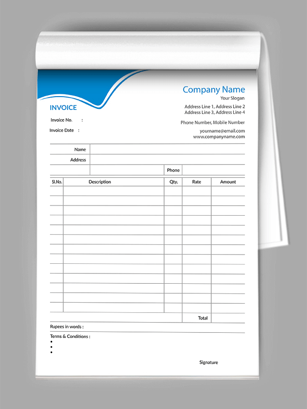 Custom Premium Bill Book Design