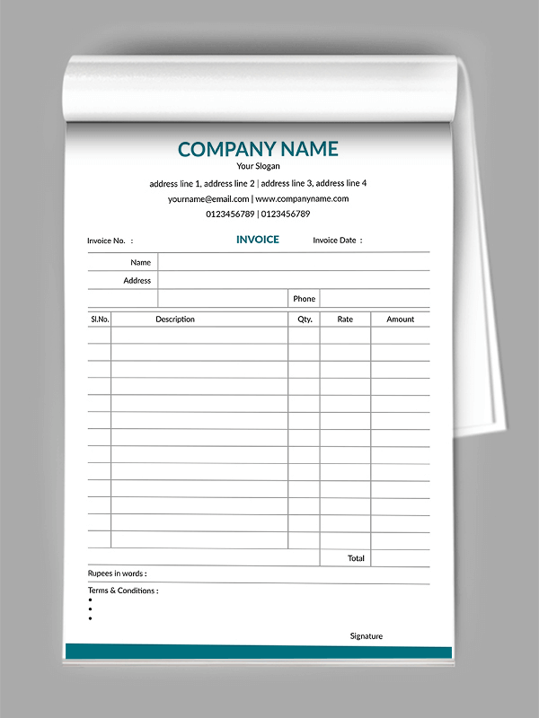 Custom Doctors Bill Book Design