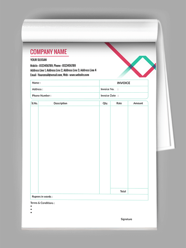 Custom Premium Bill Book Design