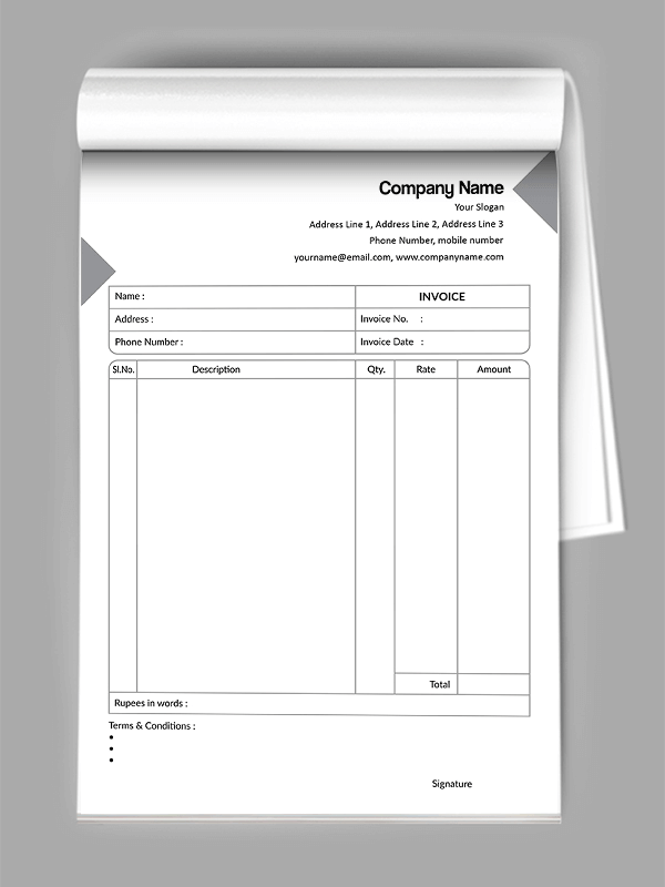 Custom Advocate Bill Book Design