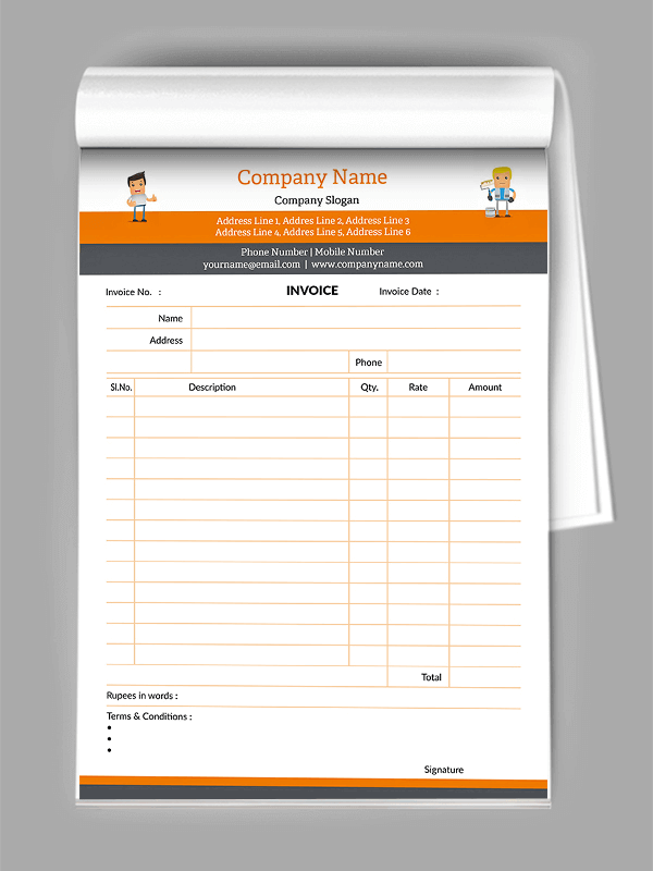 Custom painter Bill Book Design