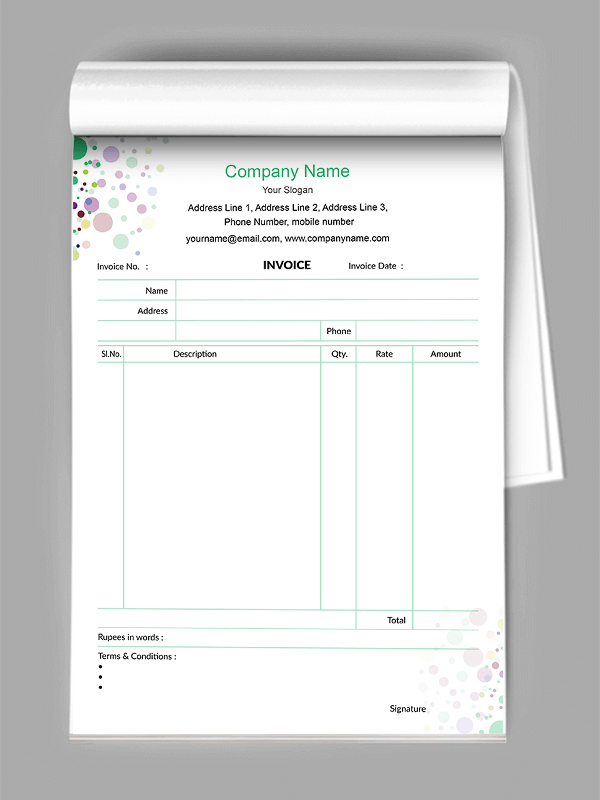 Custom Classic  Bill Book Design
