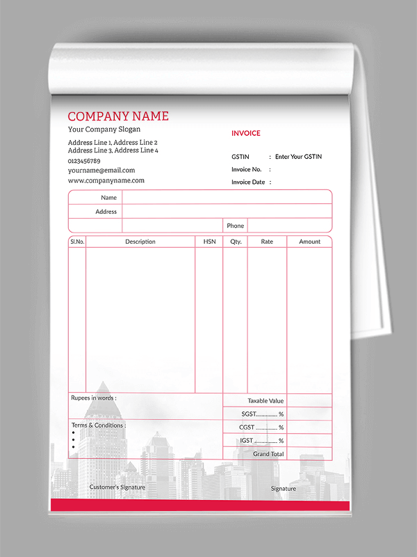 Custom Doctor Bill Book