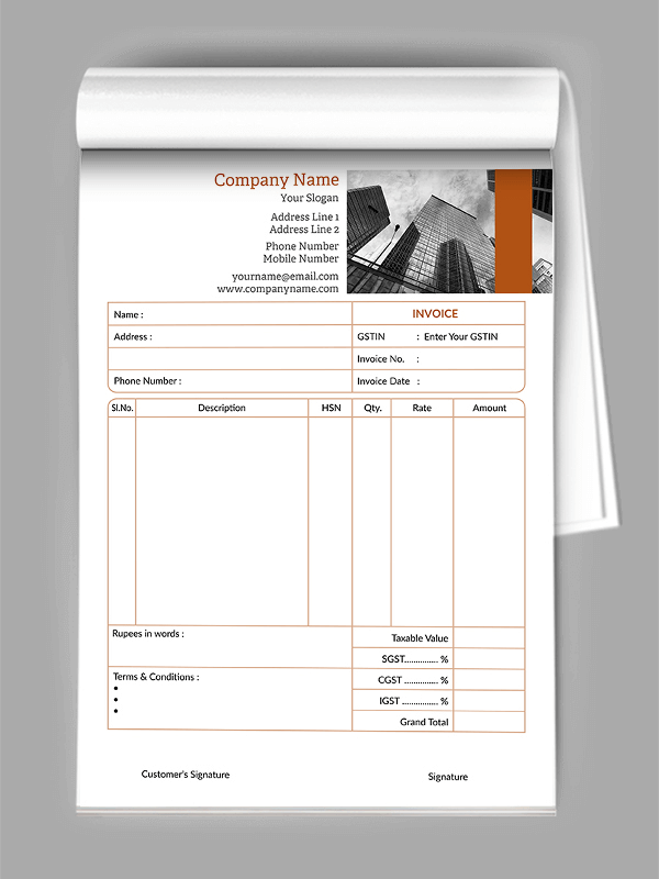 Custom Physician Bill Book