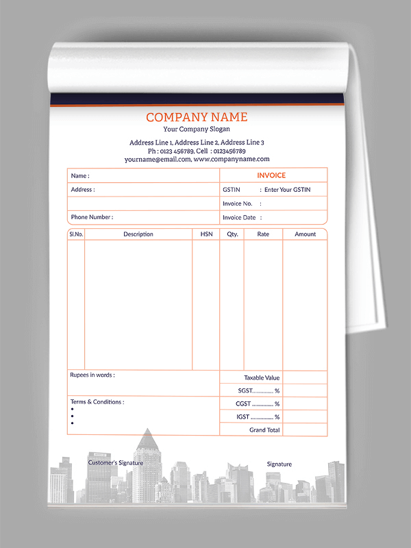 Custom Normal Bill Book