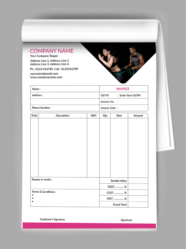 Custom Employee Bill Book
