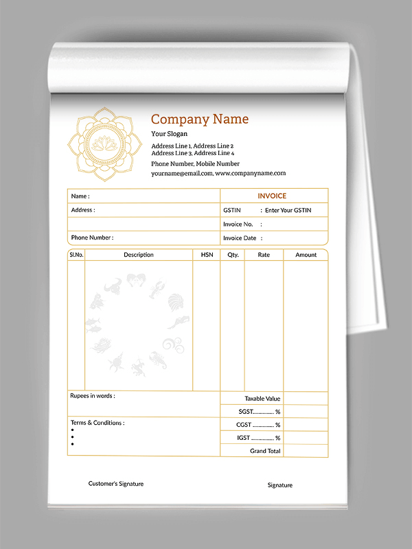 Custom Premium Bill Book